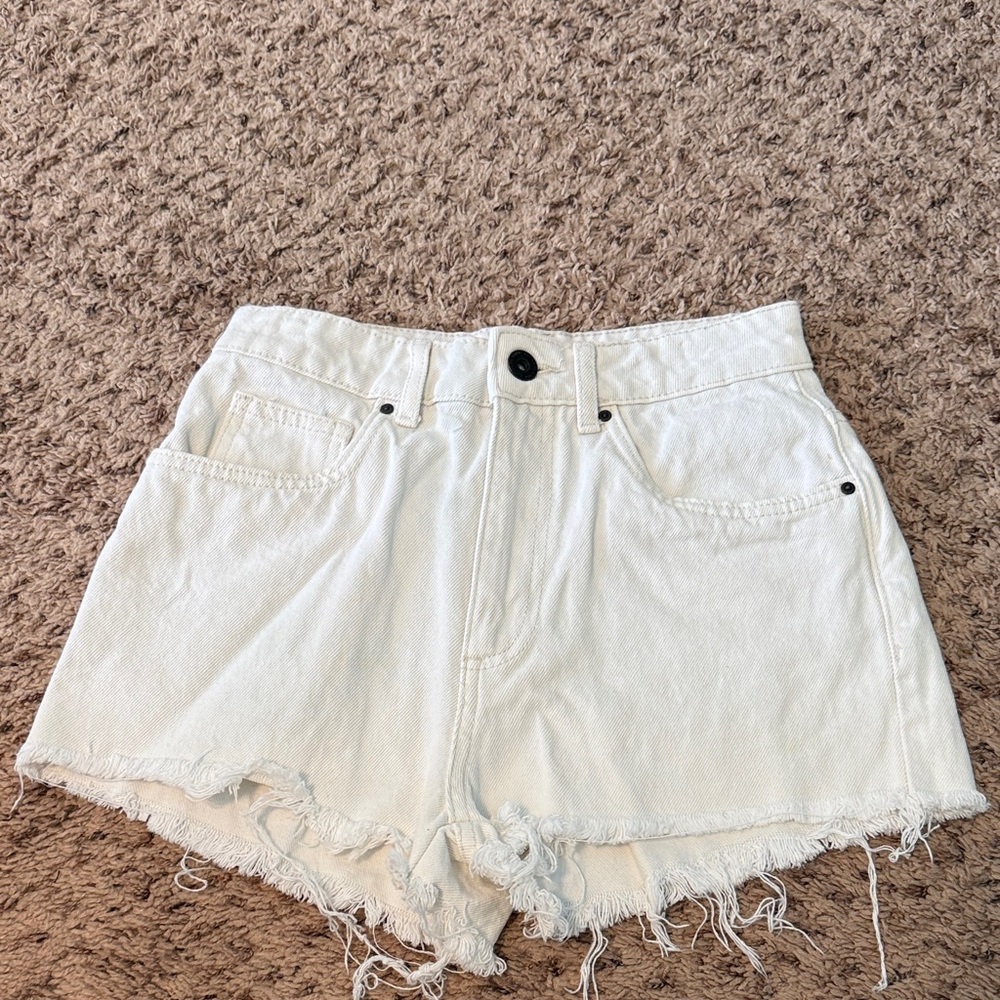 Cotton On White Long Straight Leg Jean Shorts